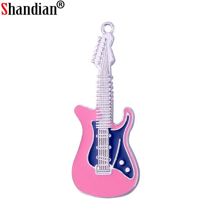 SHANDIAN nowy Rock and roll elektryczny kształt gitary pamięć USB muzyka pen Drive metalowy pendrive 4GB 16GB 32GB karta pamięci 64GB