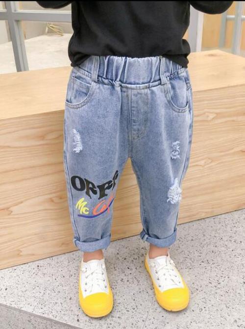Boy Jeans For Boy Patchwork Boys Casual Cargo Pants Kids Jeans Pants School Spring Autumn Novelty Clothes For Boys 2-6 years: 5T-height 120cm