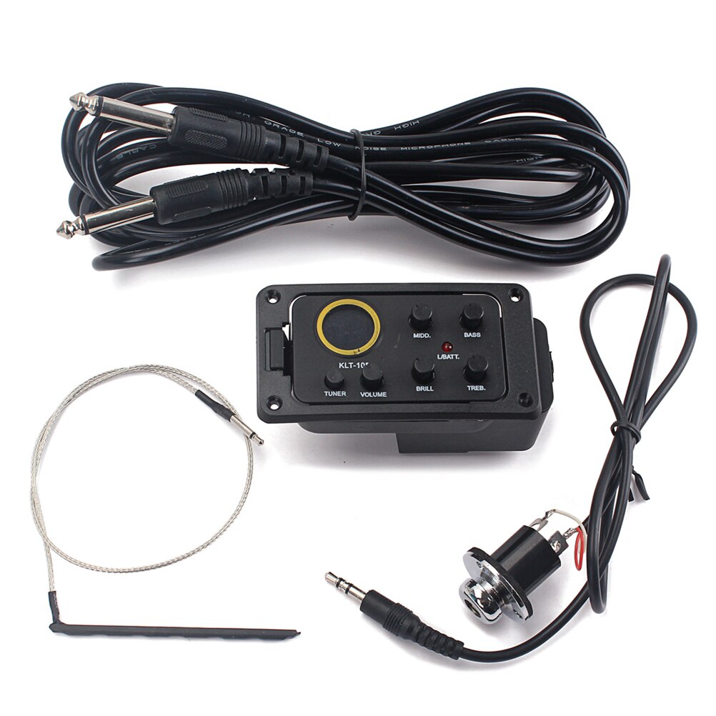 Akoestische Folk Gitaar 4 Band Preamp Eq Equalizer Voorversterker Piezo Pickup Gitaar Voorversterker Met Volume Bass Middle Treble Brill: Default Title