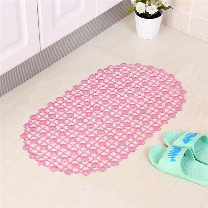Tapis de bain ovale uni en PVC | 67x37cm