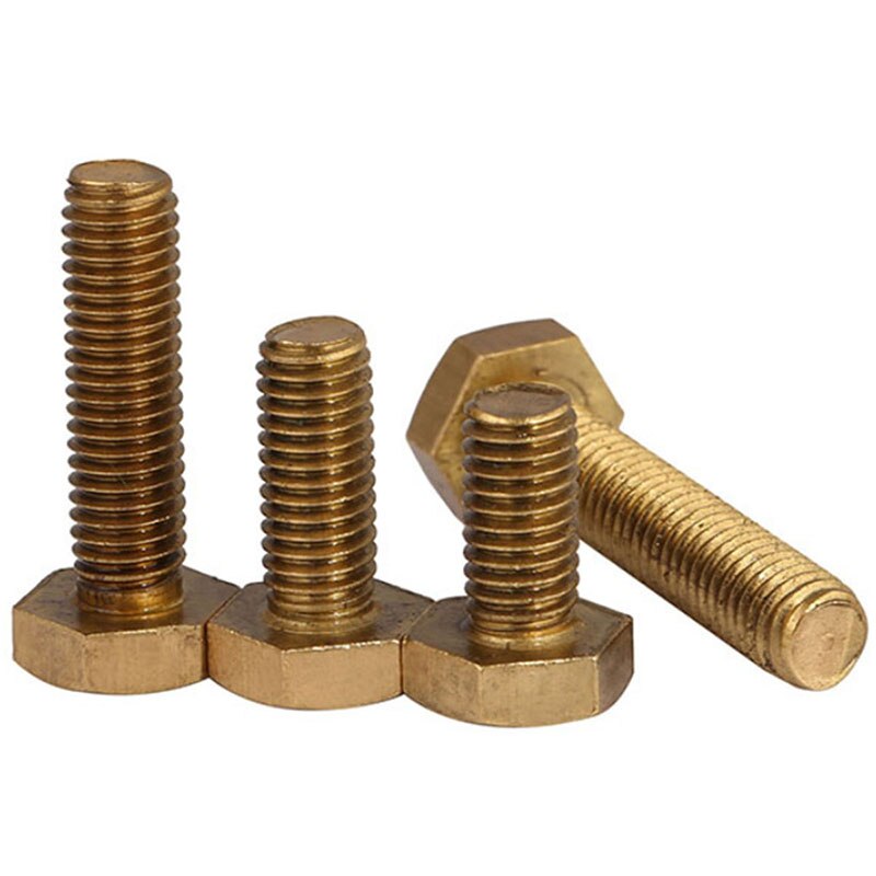 M5 - 0.8 5Mm Massief Messing Zeskantbouten Hex Tap Bouten Volledige Draad DIN933 Bouten