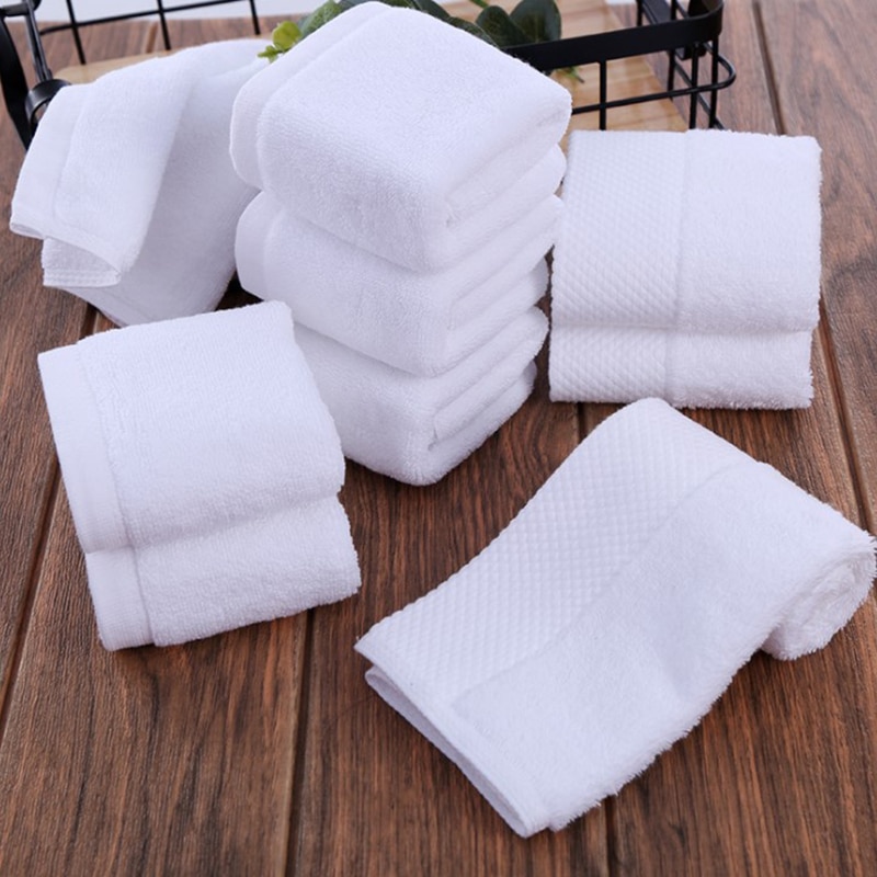 Zachte Witte Goedkope Gezicht Handdoek Kleine Handdoeken Vierkante Witte Keuken Handdoek Hotel Restaurant Kleuterschool Katoenen Handdoek