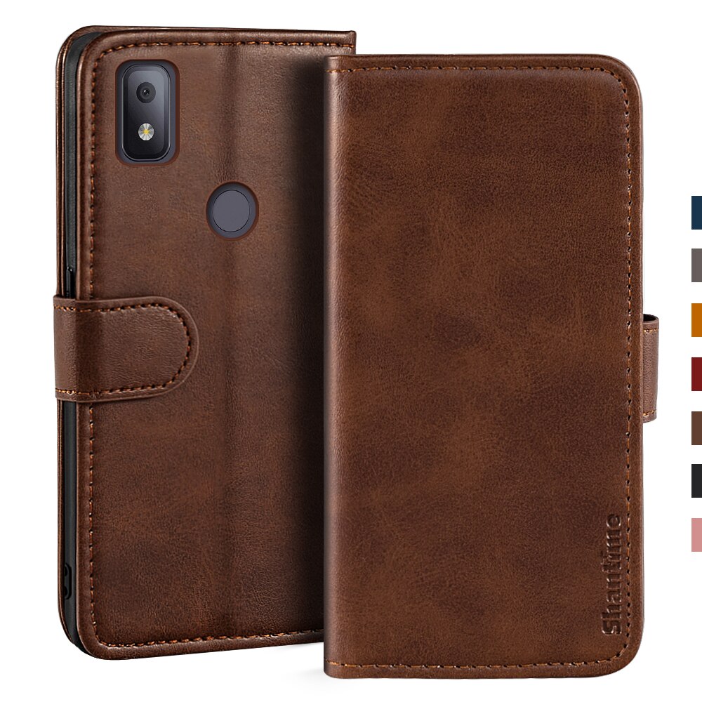 Case For T-Mobile Revvl 4 Case Magnetic Wallet Leather Cover For T-Mobile Revvl 4 Stand Coque Phone Cases: Dark brown