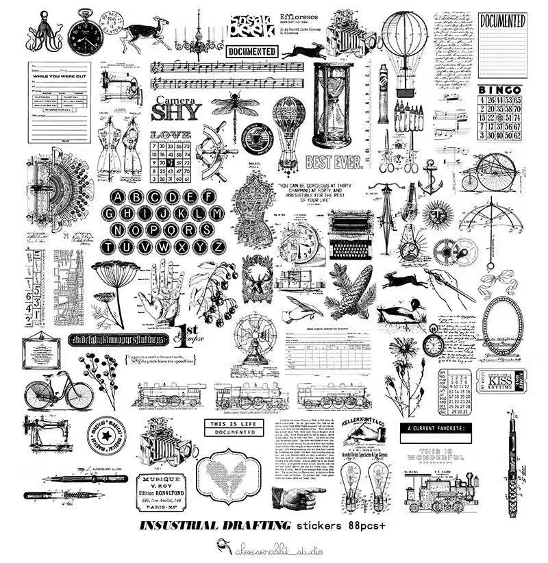 89pcs26 Letters En Tailor/Muziek Tekst Voor Scrapbook Diy Snijden Sterven Papier Stickers Fotoalbum Dagboek Interieurstickers