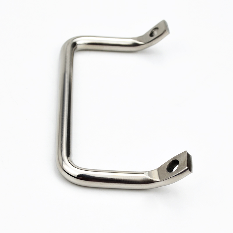 304 stainless steel round bar bending angle flat head inclined handle industrial cabinet door handle equipment handle