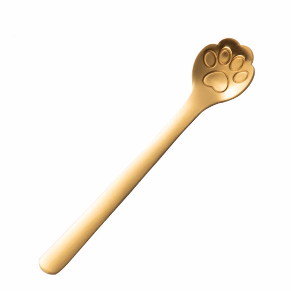 Goud Kat Klauw Mini Creatieve Koffie Roestvrij Stalen Lepel Dessert Snoep Thee Lepel Drinken Servies Keuken Gadget: 3