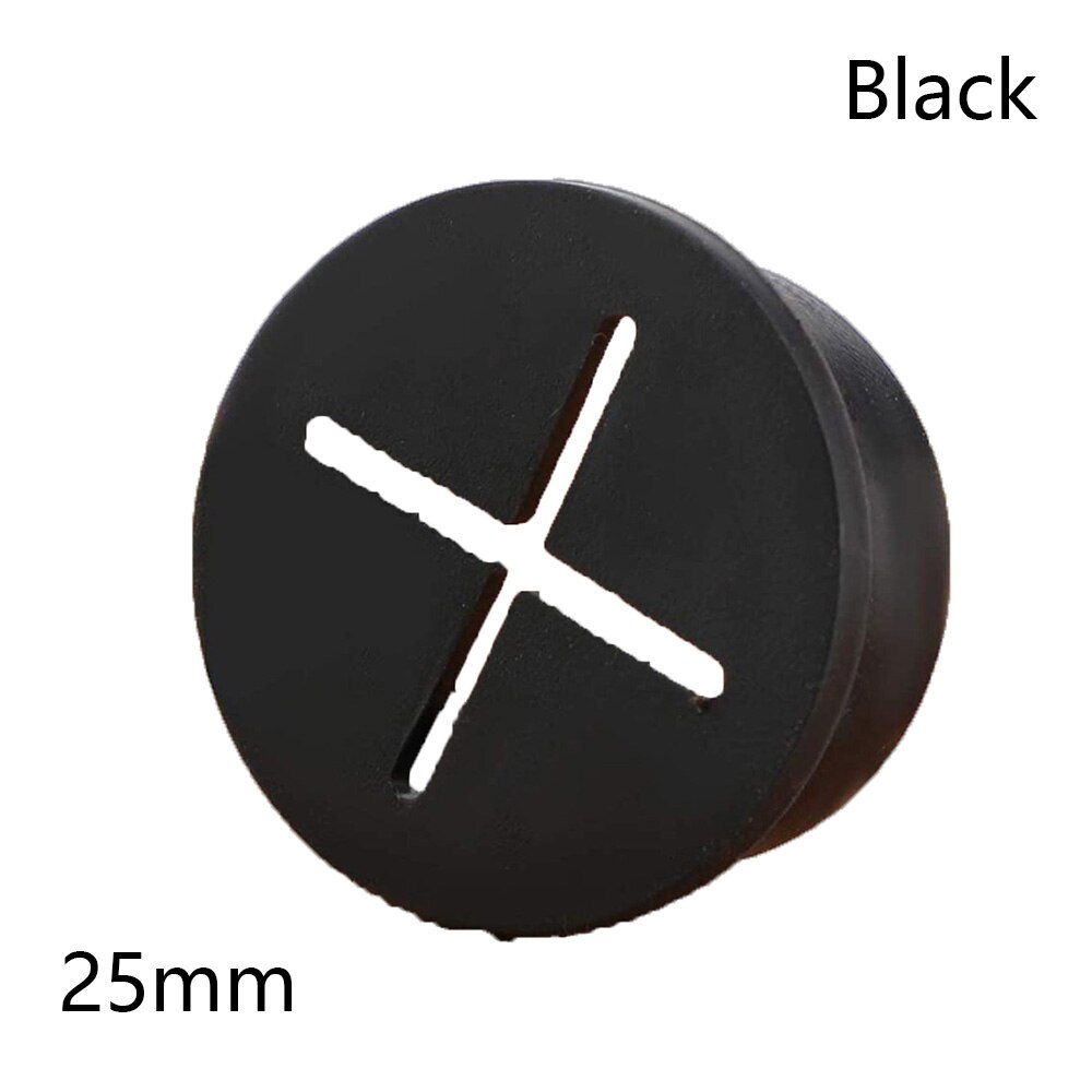 1PC 35/50mm Wire Hole Covers Grommet Computer Desk Cable Hole Cover Cap Plug Furniture Line Tidy Storage Holder Cable Fastener: 25mm Black