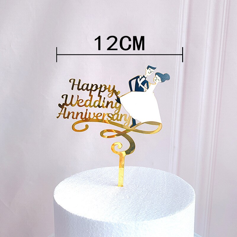 Outils de décoration de gâteaux de fête d'anniversaire en or Rose, décoration de gâteau en acrylique pour fille et garçon, accessoires de Dessert pour réception pour bébé