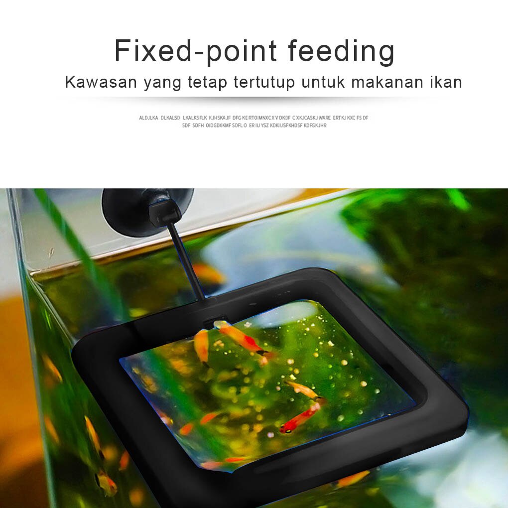 Square Shape Fish Food Feeder Suction Cup Aquarium Reduces Waste Maintains Water Fish Feeding Station