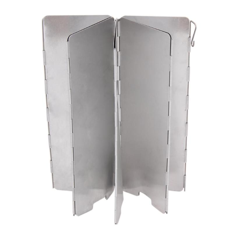 8 Platen Opvouwbaar Kachel Voorruit Outdoor Koken Bbq Gasfornuis Aluminium Wind Screen Shield Camping Windscherm Apparatuur