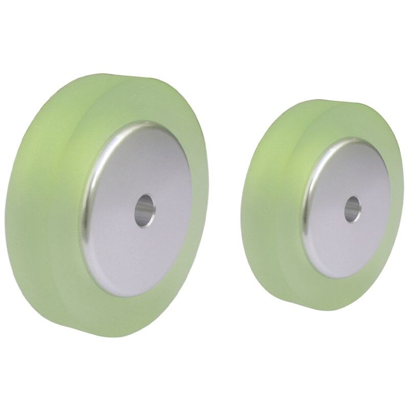 2 Pcs Aluminum Polyurethane Industrial Encoder Wheel Measuring Wheel for Measuring Rotary Encoder 100mm & 200mm