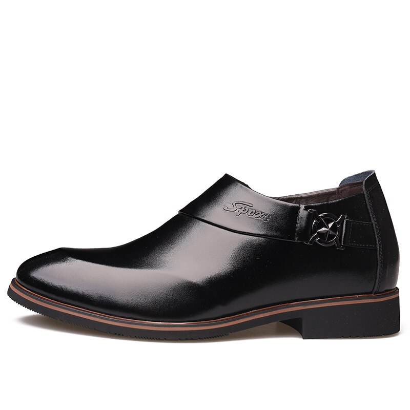 Goxpacer business sko mænd bryllup sko vintage metal spænde læder flats sko pu åndbar