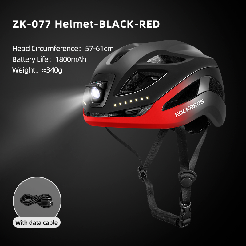 ROCKBROS Bicycle Light Helmet Type-C Charging Cycling Helmet Rechargeable Adjustable MTB Safely Mountain Road Scooter Helmet: Brown