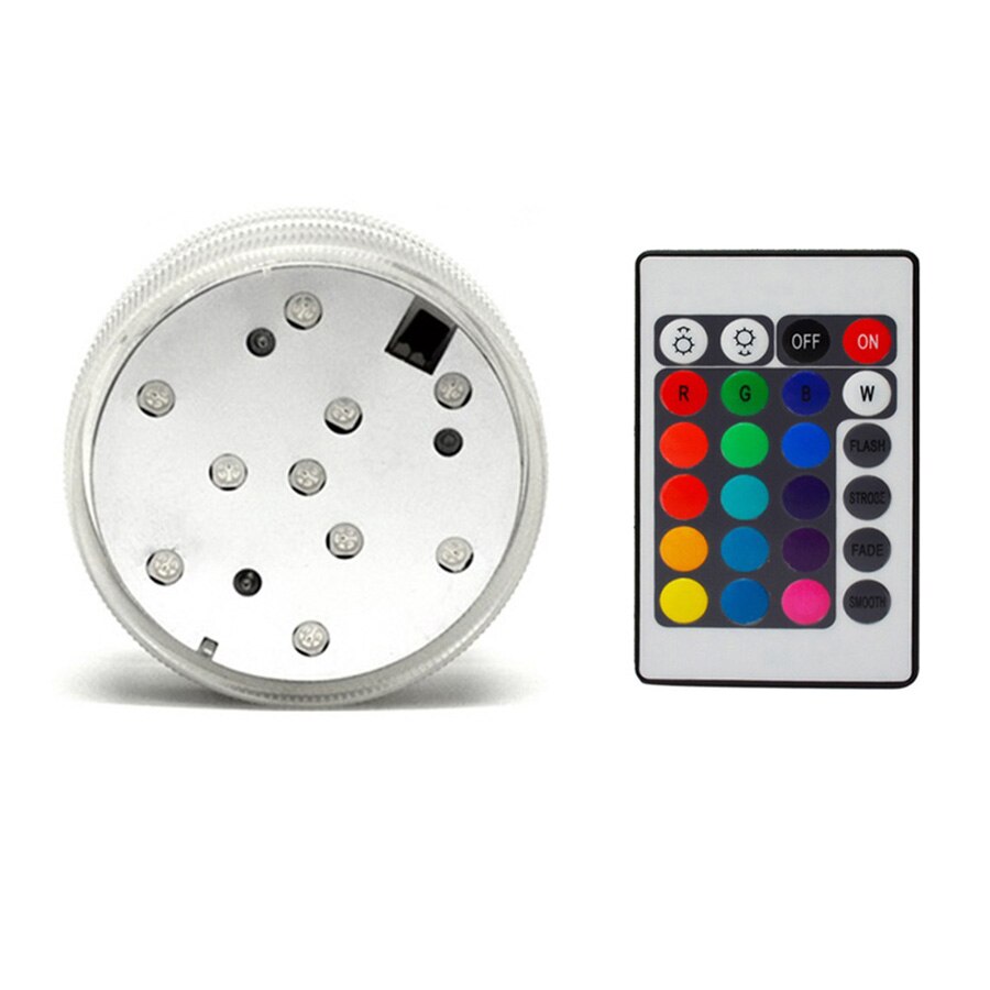 10 LED RGB Onderwater Licht Vijver Dompelpompen IP67 Waterdichte Outdoor Zwembad Licht Battery Operated voor Vaas Wedding Party