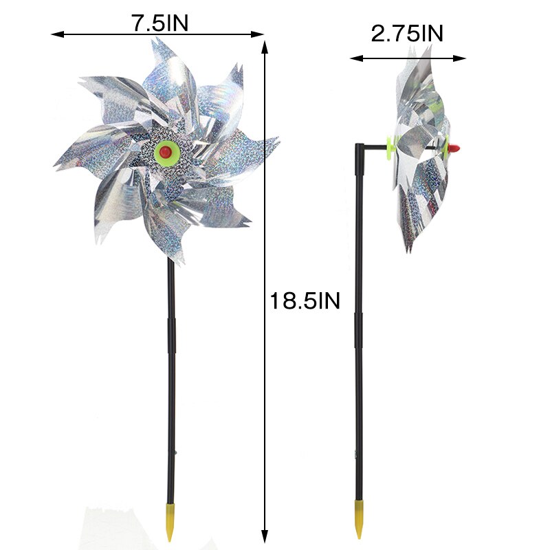5PCS Bird Repellent Windmill Reflective Pest Scare Deterrent Device Decoration Bird Repellent Windmill Garden Reflective Decor