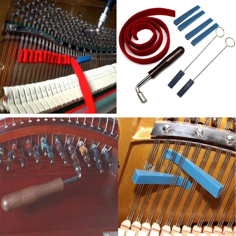 8Pcs/set Piano Tuning Tune Fixing Temperament Strip Piano Tuner Mute Tools Kit Practical Piano Tuning Fixing Tool