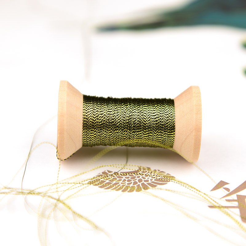 Olive green series of Gold Line/French embroidery thread/embroidery spool/colorful gold embroidery thread /50 meters/roll: 3