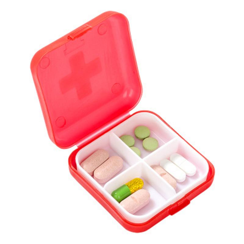 4 Slot Pill Box Medicine Tablet Dispenser Storage Case Portable Travel Empty Medicine Organiser Containers TSLM2: 04