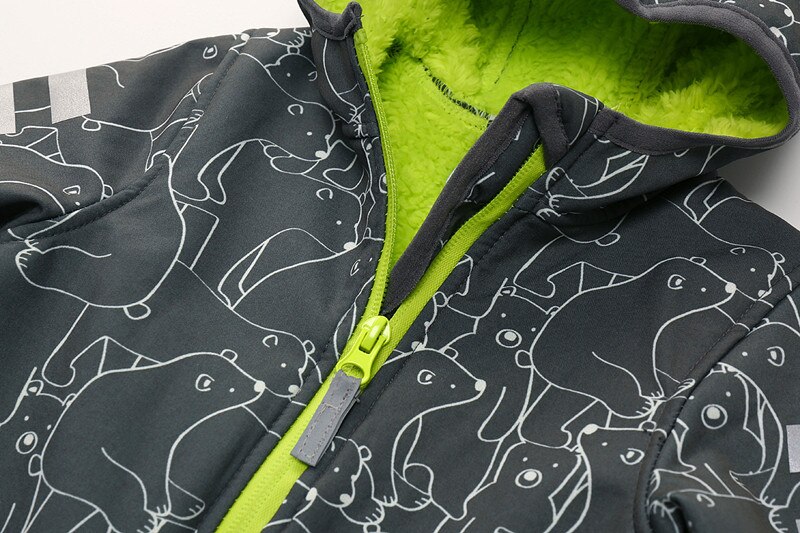 Windproof and waterproof warm cartoon cute children's composite fleece jumpsuit boys and girls jumpsuit jumpsuit