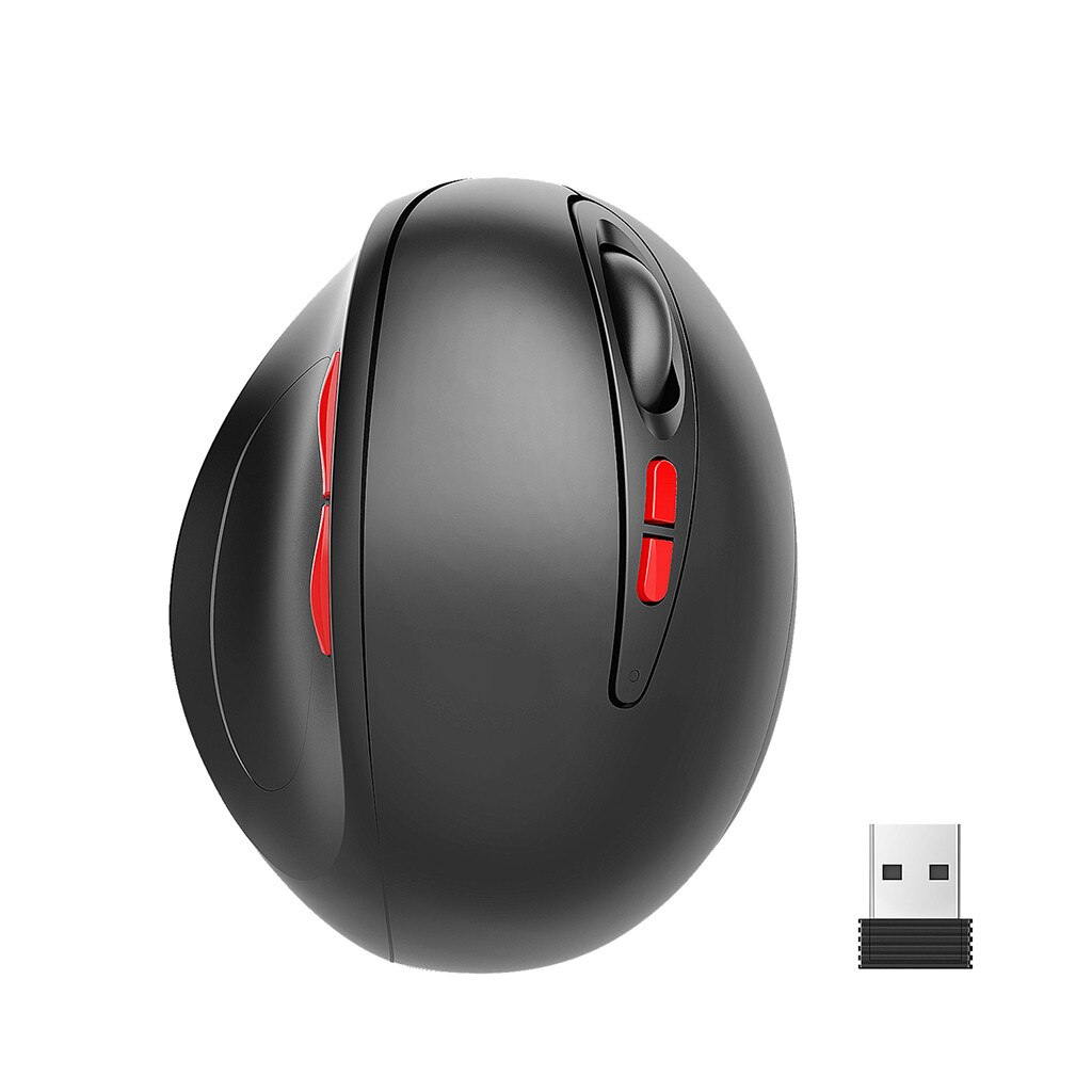 2.4G wireless USB receiver rechargeable 7-button adjustable DPI2400 mouse with vertical ergonomic USB plug and play