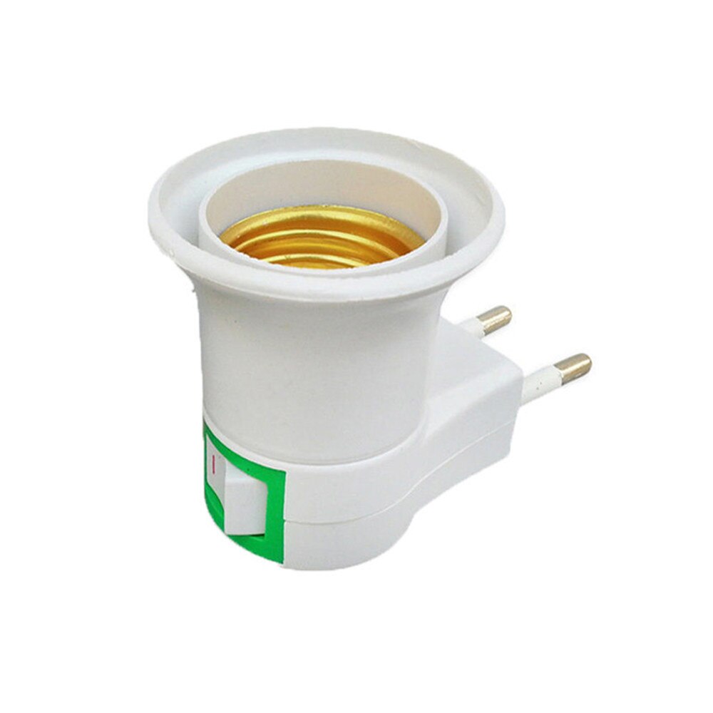 EU Plug Practical White E27 LED Light Socket To Holder Adapter Converter ON/OFF For Bulb Lamp