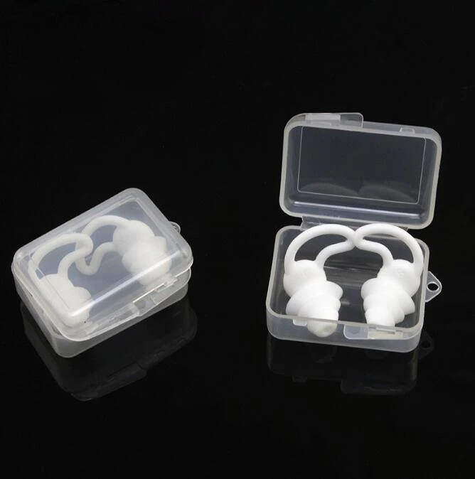 Tapones para los oídos para nadar, tapones para los oídos antiruido para dormir, snorkel, surf, impermeables, antiruido, 1 par: Blanco