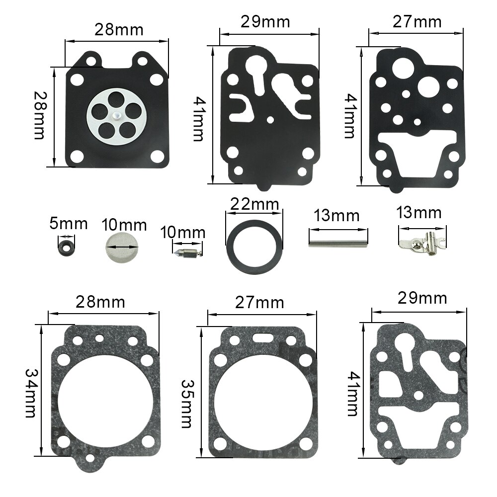 Voor Walbro K20-WYJ Carburateur Carb Reparatie Rebuild Diafragma Pakkingen Kit Past Walbro Trimmer D35