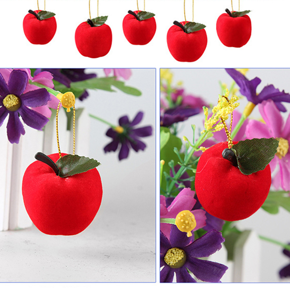 12 Uds. Decoración de navidad Manzana Roja adorno colgante de árbol de Navidad decoración para fiestas suministros