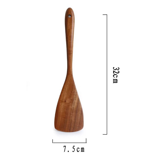 Gadgets Kitchen Utensils Wooden Spoons Utensil Kitchen Cooking Bamboo Tools: Wooden Flat Spatula