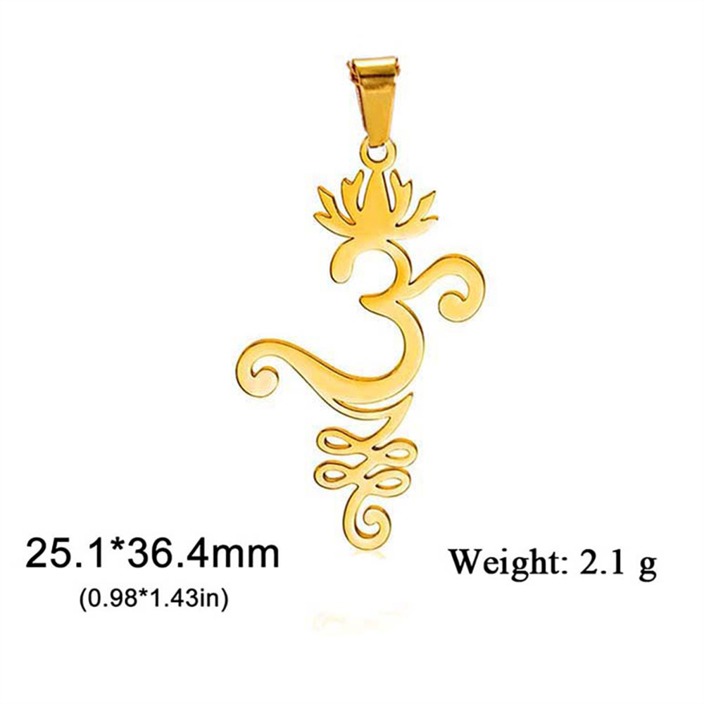 Breloques en forme de fleur de Lotus, en acier inoxydable, amulette religieuse, pendentifs, accessoire pour collier, boucles d'oreilles, bijoux, bricolage,: Pistolet noir plaqué