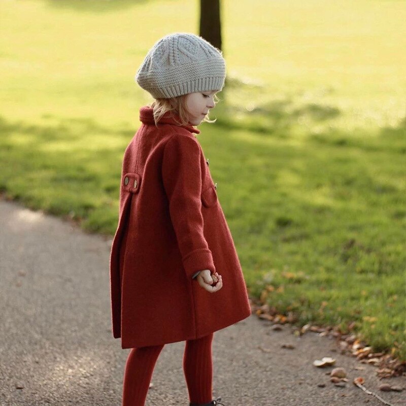 Flickor år röd ullrockar barn julkläder barn vinter ytterkläder småbarn ylle parka baby boutique kläder