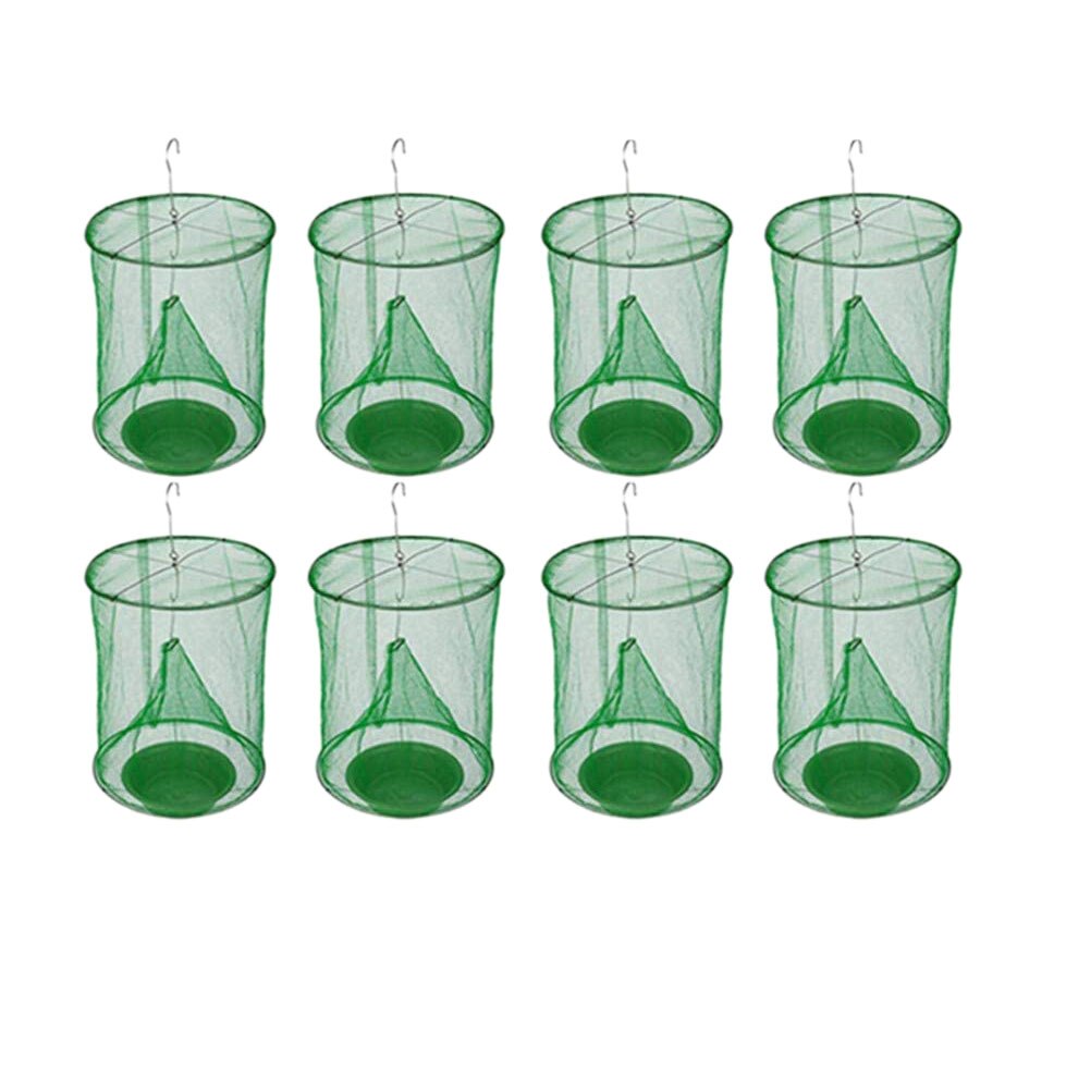8PCS Ranch Fly Trap, Flay Catcher, Most Effective Trap Ever Made with Food Bait Flay for Outdoor, Farms and Park