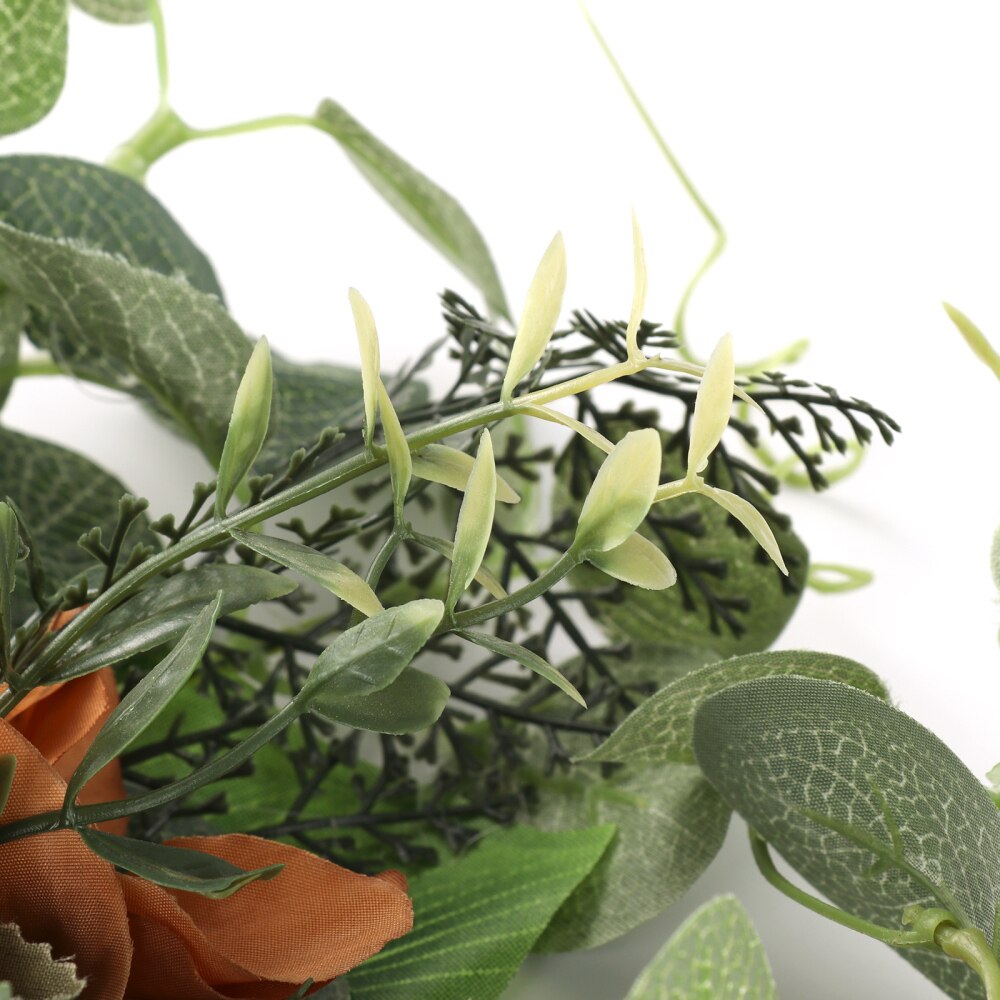 Guirnalda de peonías con flores artificiales, guirnalda hecha a mano para espejo, decoración de puerta de de boda en casa