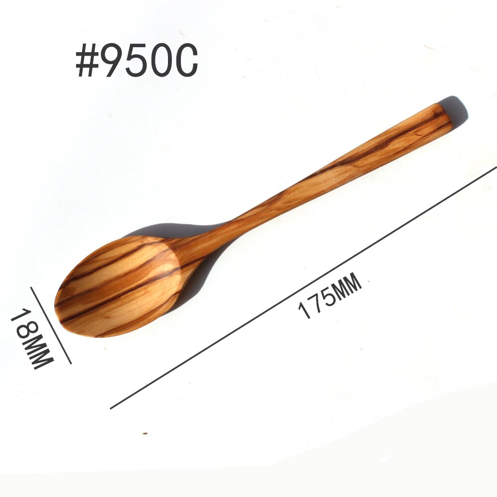Olijf Houten Gebruiksvoorwerp kleine kitchenwares houten hand gemaakt Spatel en Lepel vork mes 8 set leuk voor kinderen #950: 950C