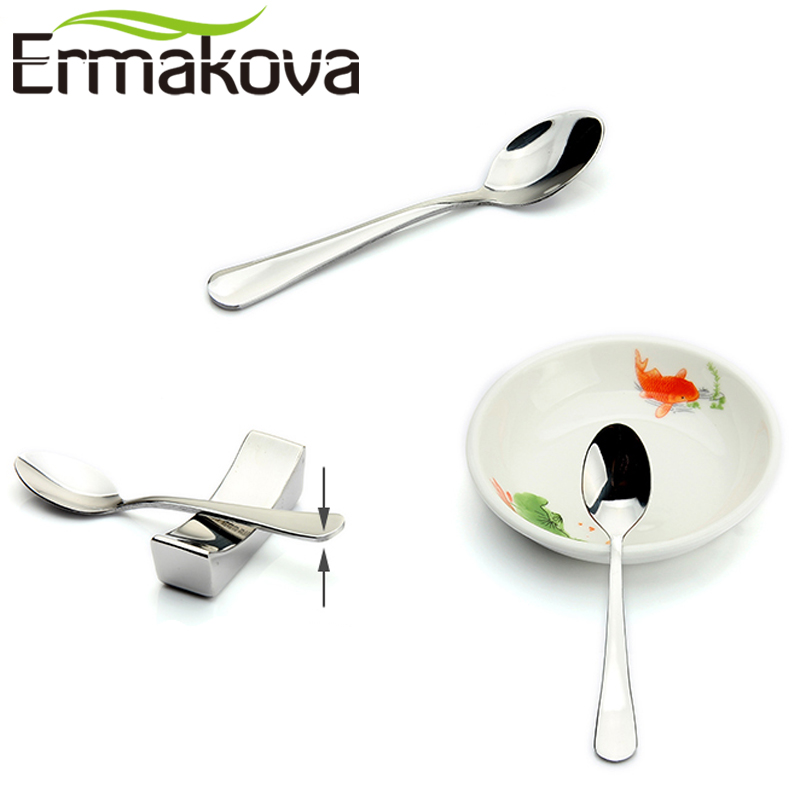 Ermakova sett  of 2 espresso skje 4 inches mini kaffeskje liten bistro skje til dessert rustfritt stål te forrett
