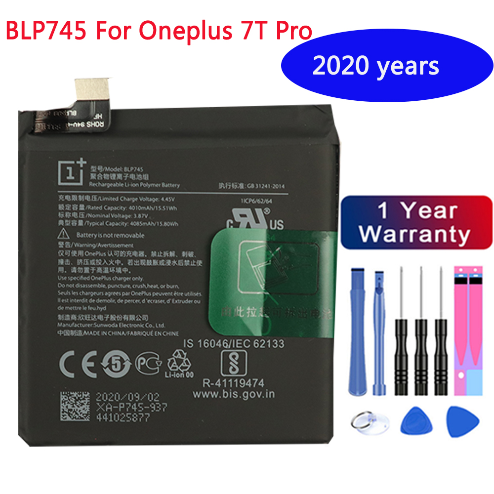 Originele Batterij Voor Oneplus 1 2 3T 5 5T 6 6T 7 7 Pro 7T 7T Pro 8 8 Pro BLP633 BLP637 BLP685 BLP699 BLP743 BLP745 Telefoon Batterij: BLP745 OnePlus 7T Pr