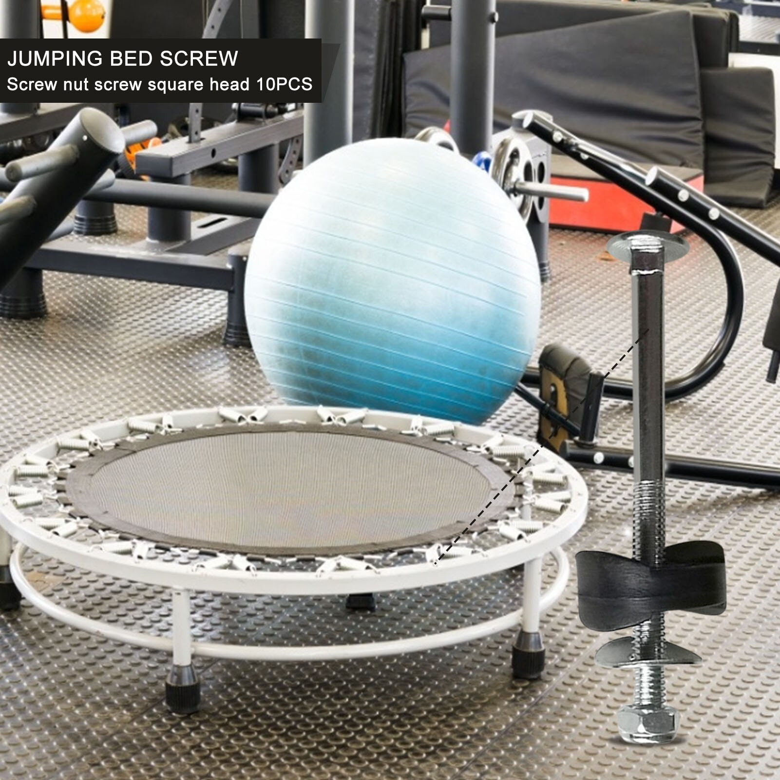 10Pcs Trampoline Springen Bed Vervoer Moer Schroef Vierkante Kop Trampoline Schroeven Gegalvaniseerd Staal Schroef Jump Bed Stabiliteit Te