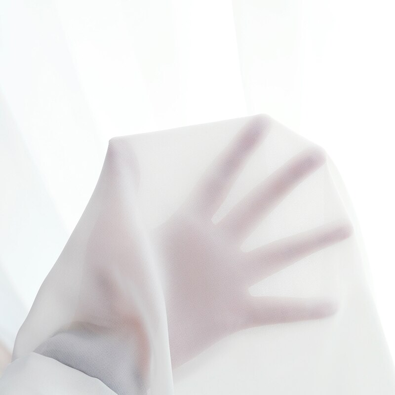 Hvide tyll gardiner til stue dekoration moderne chiffon solid ren voile køkken gardin hjem aupply