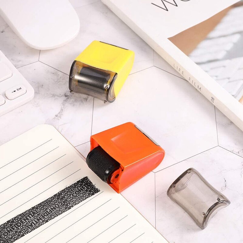 2 Pcs Identity Prevention Theft Stamp Identity Protection Guard Roller Stamp Wide Rolling Security Stamp