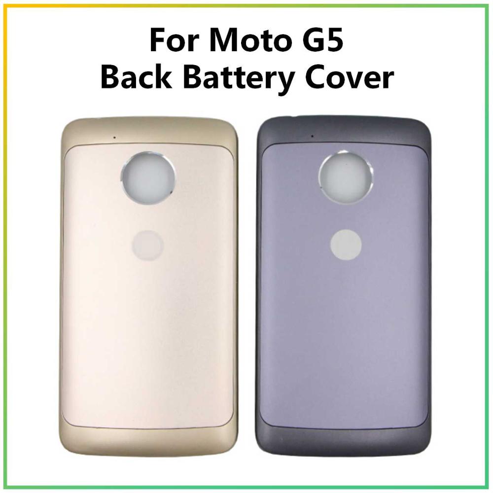 Para Motorola G5 Moto G5 batería cubierta trasera carcasa reemplazo pieza de reparación con botón de volumen de alimentación lateral para MOTO g5