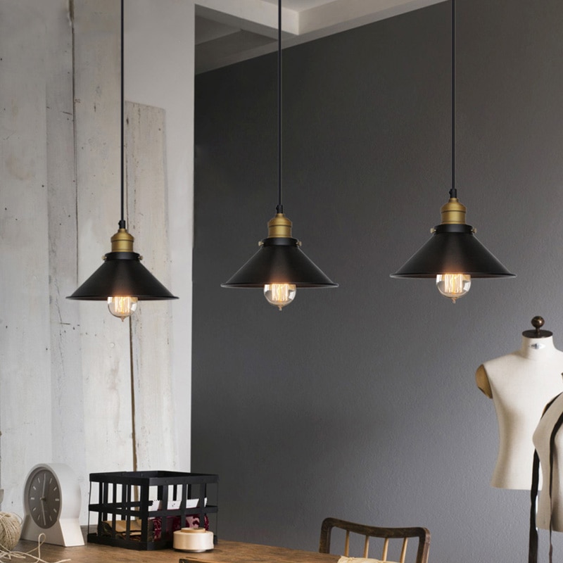 Plafonnier industriel Vintage en fer de Village, luminaire décoratif de plafond, luminaire décoratif, idéal pour un Loft, un salon, une cuisine ou un Bar, Edison LED
