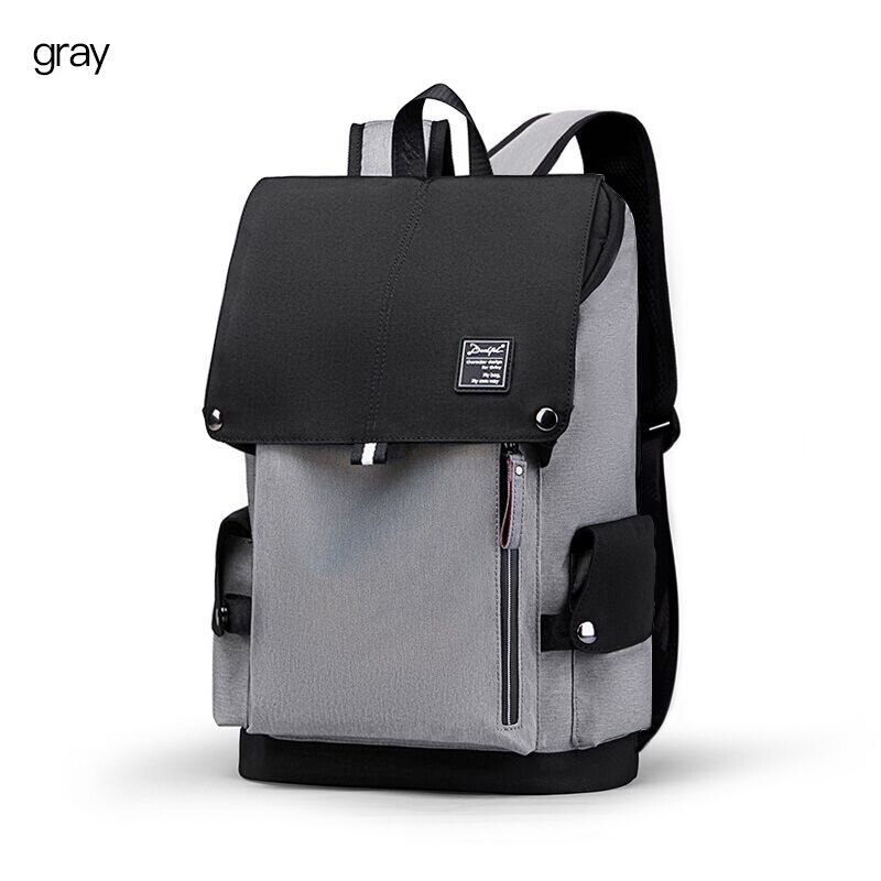 Casual mochila masculina tendência da moda juventude viagem moda estudante faculdade mochila simples computador mochila: Gray