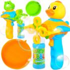 Summer Children's cartoon Water Gun hand-held automatic electric four-hole blowing bubble toy Birthday n#: Yellow