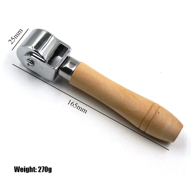 Qjh Rvs Platte Druk Roller Lederen Plooihouder Apparaat Hand Push Roller Hand Diy Lederen Gereedschap: 26mm