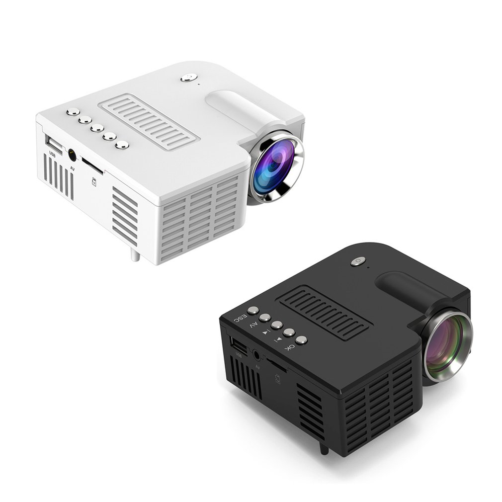 Mini Portable Video Projector LED WiFi Projector UC28C 1080P Video Home Cinema Movie Game Cinema Office Video Projector White