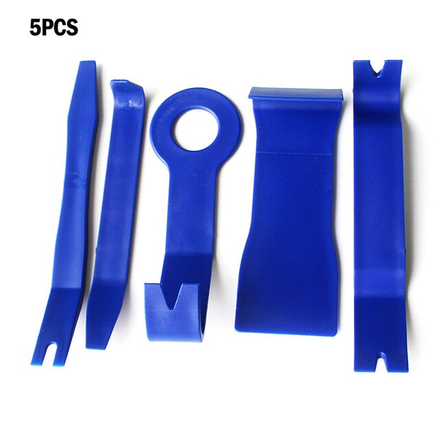 Car Hand Tool Car Disassembly Tools Set DVD Stereo Refit Kits Interior Plastic Trim Panel Dashboard Removal Tool Repair Tools: 5pc Disassembly Blue