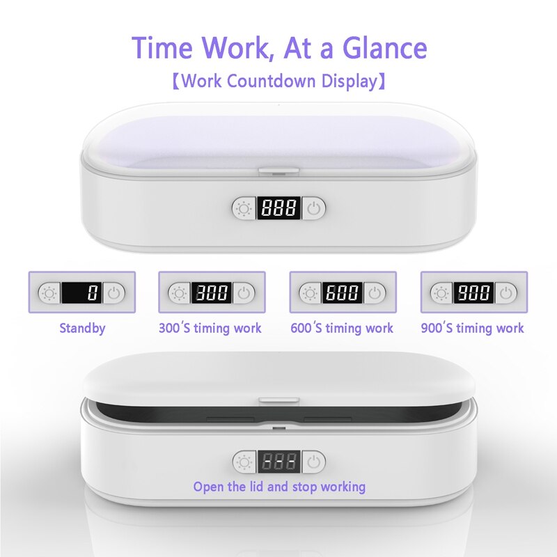 Draagbare Uv Disinfector Kast Telefoon Ontsmettingsmiddel Uv Schoner Mobiele Ultraviolet Lamp Doos Voor Sieraden Horloge