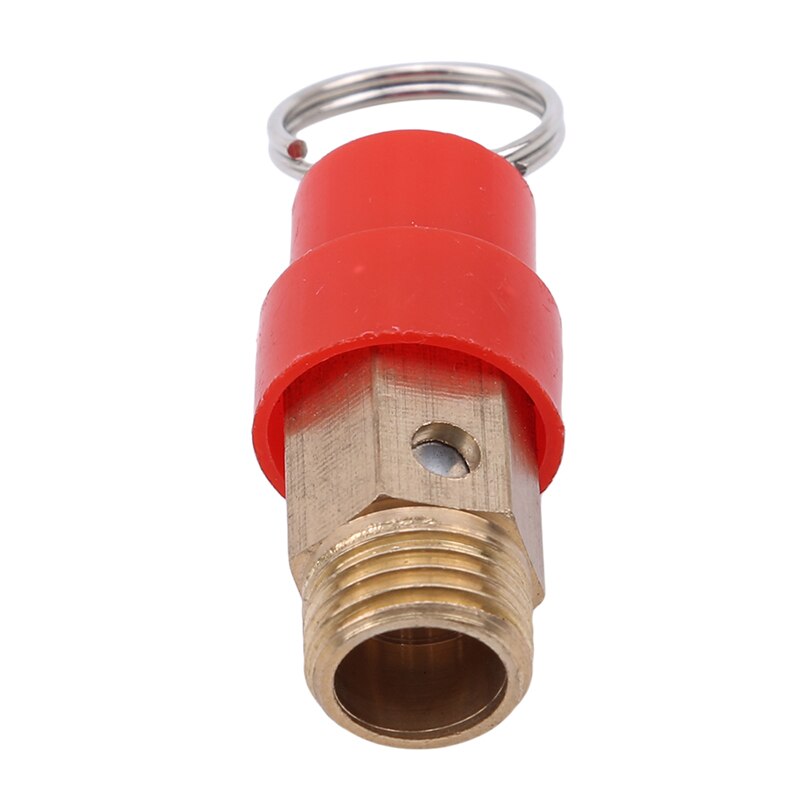 G1/4 Air Compressor Relief Valve Red Hat Hand Pulls Safety Valve 1.5cm Diameter Pipes/Pressure Vessels