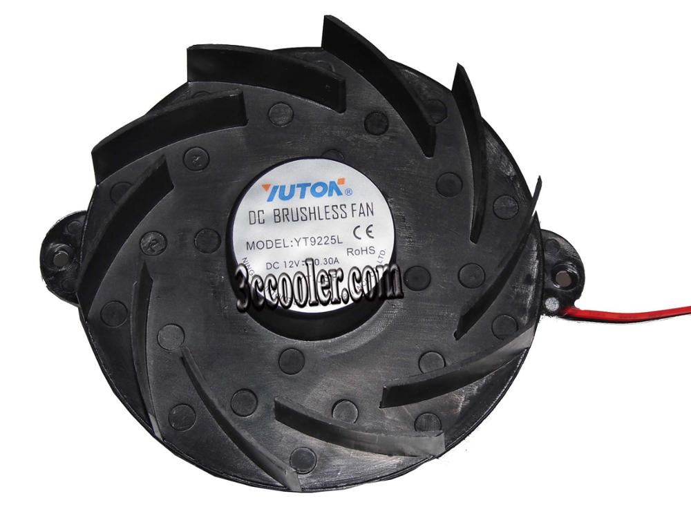 Yuton YT9225L 12V 0.3A 2 Wire magnetron Fan Fornuis fan