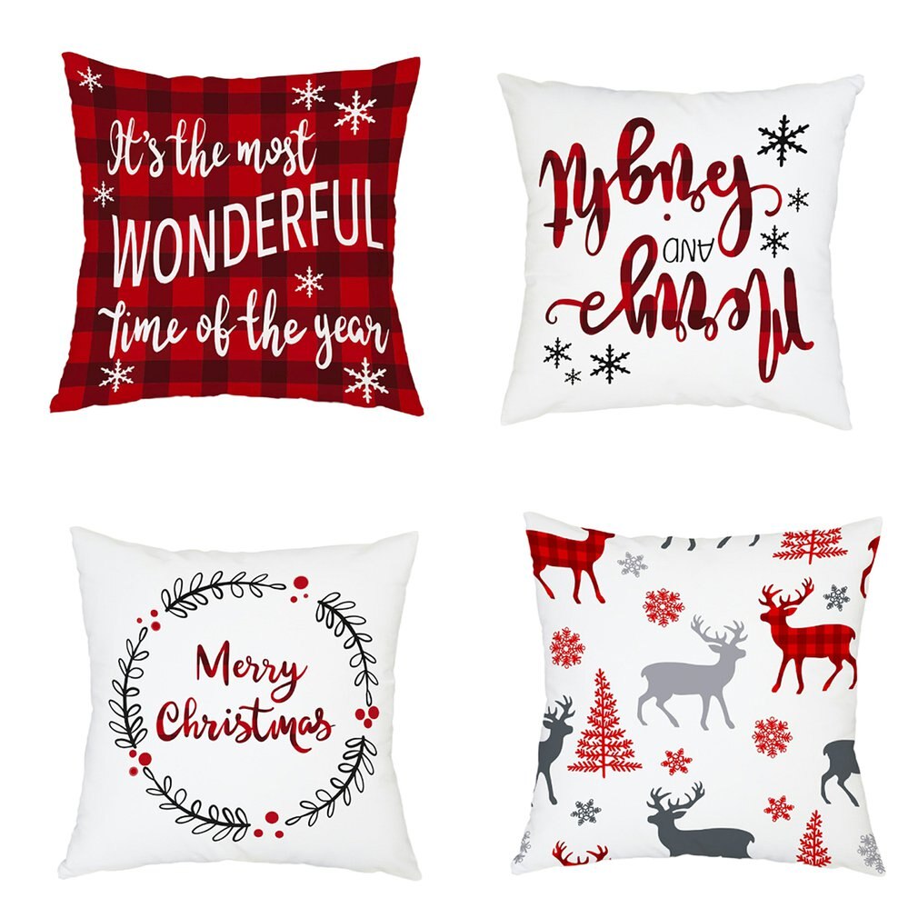 Christmas Pillow Case Beautiful Pattern Christmas Cushion Sofa Pillow Case Bedroom Decoration Cushion Pillow Case